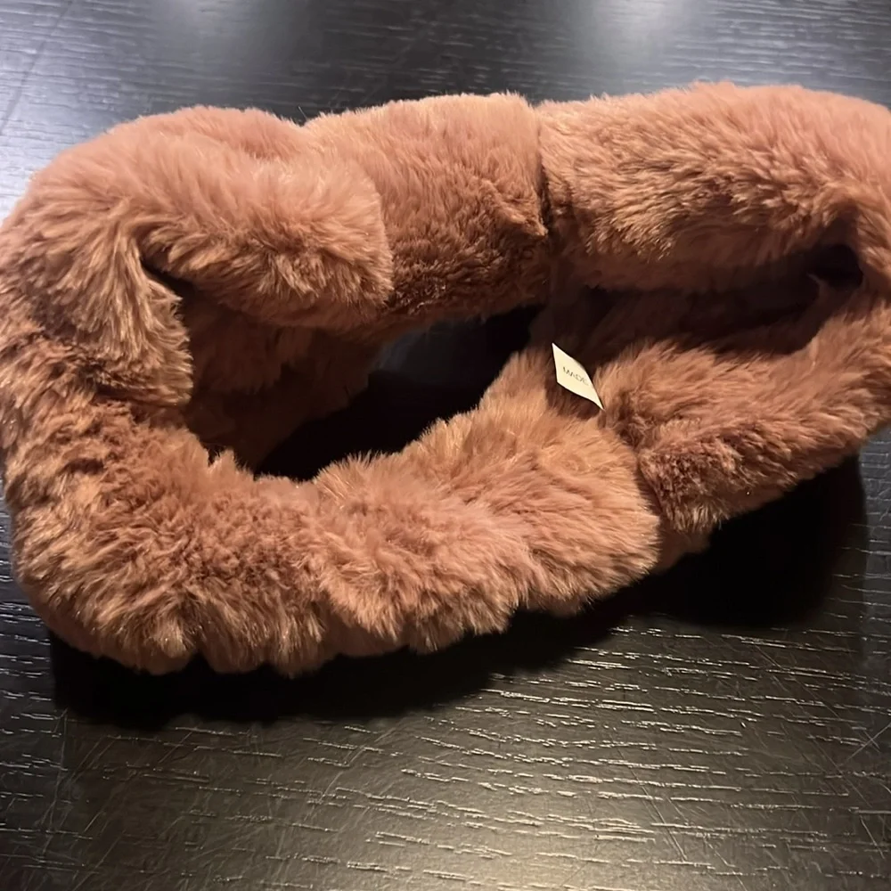 Faux Fur Pink Bow Headband